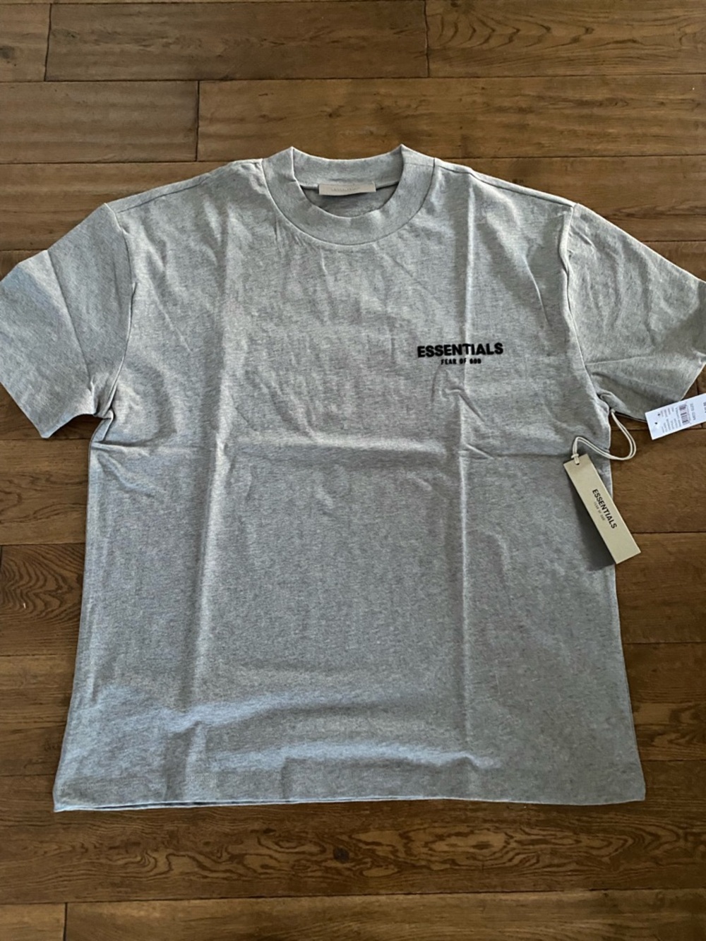 ESSENTIALS Short Sleeve Crewneck Tee in Heather Gray
